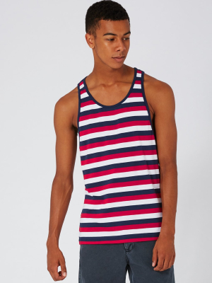 Navy And Red Stripe Tank