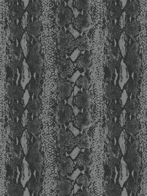 Snake Skin Peel & Stick Wallpaper In Grey And Black By Roommates For York Wallcoverings