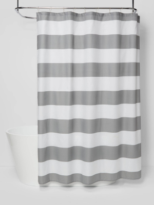Striped Shower Curtain Gray Mist - Room Essentials™