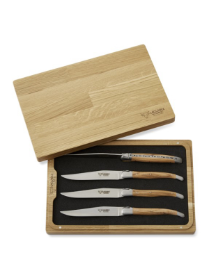 Laguiole En Aubrac Set Of 4 Olivewood Steak Knives