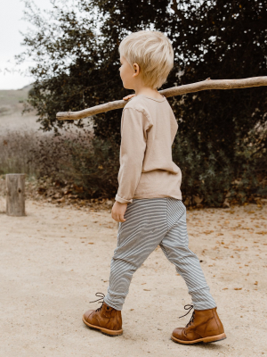 Go Gently Boy's Simple Sweats- Navy Stripe