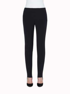 Slim Leg Silk Crepe Pants