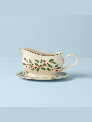 Holiday Gravy Boat & Stand