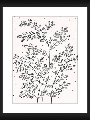 Tiny Tiny Leaves Framed And Matted Print - Ptm Images