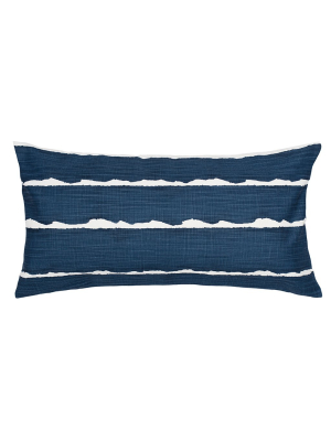 Navy Modern Lines Throw Pillow