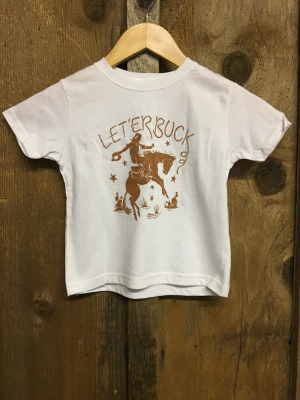 Bandit Kid "let 'er Buck" Kids Tee White/ Copper