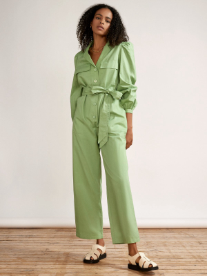 Remi Green Cotton Jumpsuit