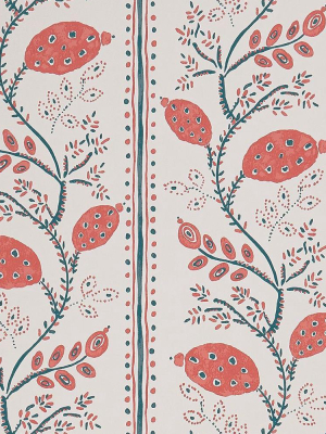 Pomegranate Trail Wallpaper In Red From The Ashdown Collection By Nina Campbell For Osborne & Little