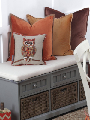 Hoot Throw Pillow Orange/gold/bronze - Pillow Perfect