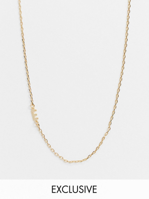 Designb London Exclusive 'e' Initial Necklace In Gold
