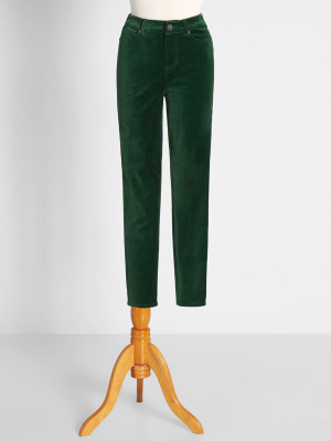 Seasonal Svelte Velvet Skinny Pants