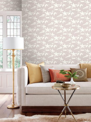 Persimmon Leaf Wallpaper In Beige From The Tea Garden Collection By Ronald Redding For York Wallcoverings