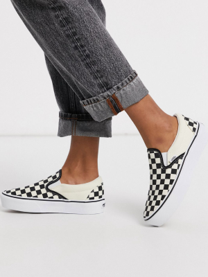 Vans Classic Slip-on Platform Sneakers In Checkerboard