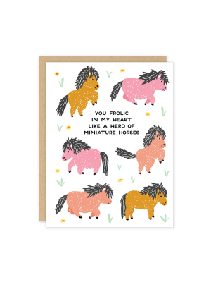 Miniature Horses Frolic Card - Po1