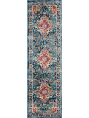 Madison Teal/fuchsia Runner Rug