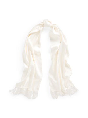 Fringe Silk Twill Scarf