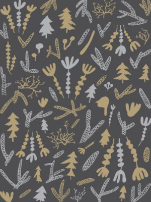 Cle Elum Wallpaper In Charcoal, Silver, And Gold By Thatcher Studio