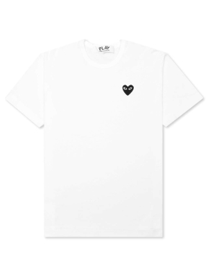 Comme Des Garcons Play Black Emblem T-shirt - White