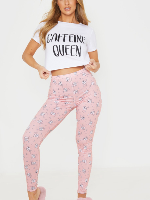 Pink Caffeine Queen Pj Legging Set