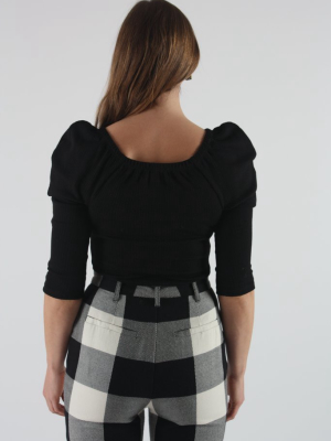 Dita Pant Black And Cream Plaid