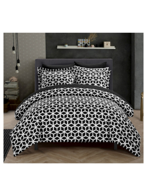 Lovey Geometric Diamond Printed Reversible Duvet Cover Set Multi Piece - Chic Home Design®