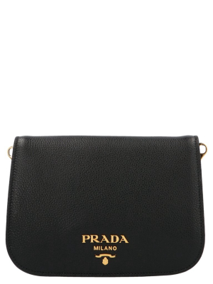 Prada Logo Plaque Shoulder Bag