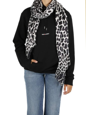 Saint Laurent Leopard Print Scarf