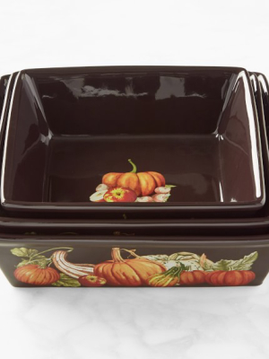 Williams Sonoma Harvest Pumpkin Bakers, Set Of 3