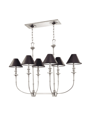 Jasper 6 Light Island Chandelier Polished Nickel