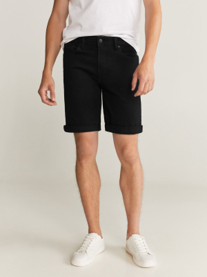 Black Denim Bermuda Short