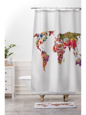 Bianca Green Its Your World Shower Curtain White - Deny Designs