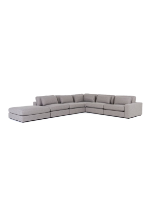 Bloor 5 Piece Sectional With Ottoman In Chess Pewter