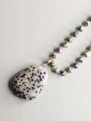 Stone Pendant Necklace-dalmatian