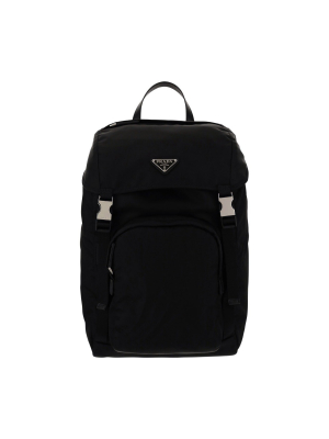 Prada Logo Plaque Backpack