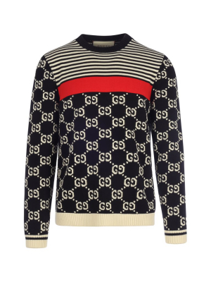 Gucci Gg And Stripes Knit Jumper