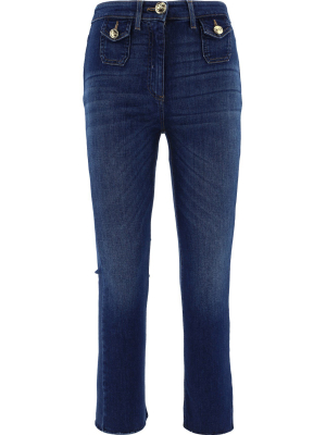 Elisabetta Franchi Faded Effect Cropped Jeans