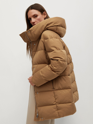 Feather Down Hooded Coat