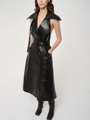 Eco Leather Bare Back Dress