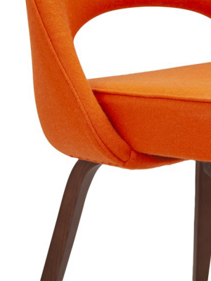 Executive - Executive Armless Dining Chair, Orange And Walnut