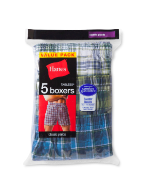 Hanes Men's 5pk Red Label Boxer Shorts Tartan - Colors May Vary Xxl