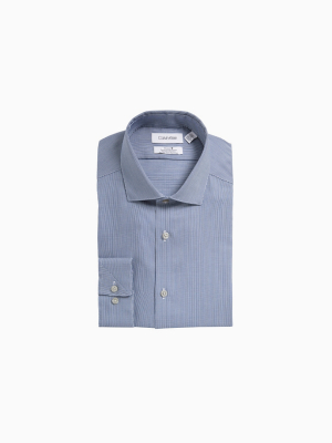 Slim Fit End-on-end Stripe Performance Non-iron Dress Shirt