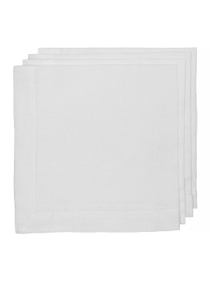 Hg White Hand-dyed Linen Napkin, 22"