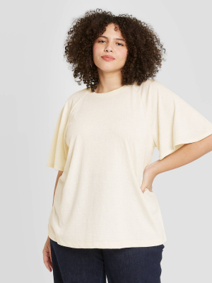 Women's Plus Size Short Sleeve Knit Blouse - Ava & Viv™