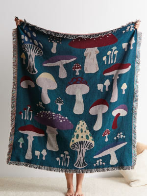 Mushroom Chart Woven Throw Blanket