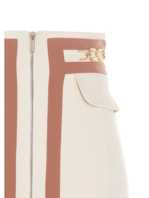 Elisabetta Franchi Two-tone Zipped Skirt