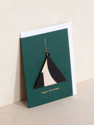 Ola Screenprinted Wooden Ornament Card