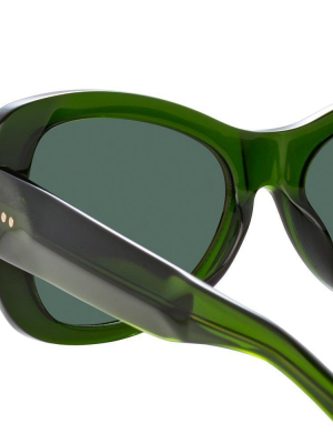 Dries Van Noten 195 Round Sunglasses In Green