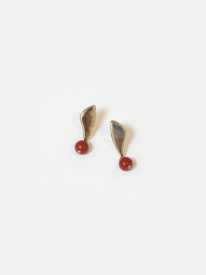 Petal Earrings | Red Jasper