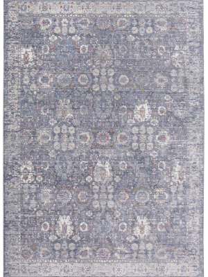 Feizy Cecily Luxury Distressed Ornamental Rug - Warm Blue Moonlight - Available In 7 Sizes