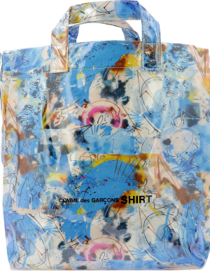 Comme Des Garçons Shirt X Futura Graffiti Print Tote Bag